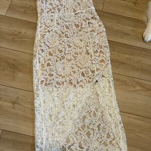 DO+BE Cream and White Lace Dress